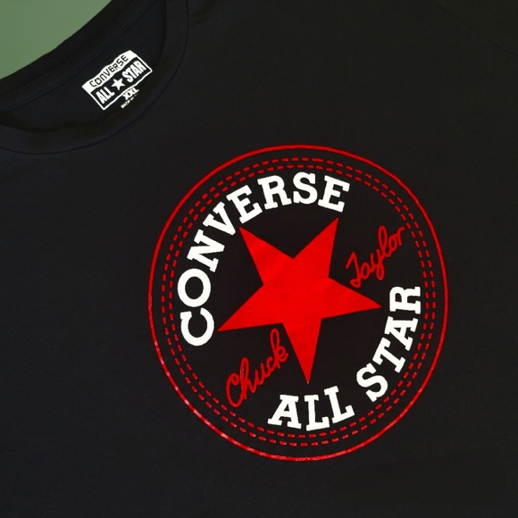 LikeNew Womens Chuck Taylor Converse Tee Black Converse All Star Tee XXL - Picture 2 of 7